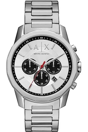 Armani Exchange Męski Zegarek, Mechanizm Kwarcowy, Chrono, Koperta 44 mm z Bransoletą ze Stali Nierdzewnej Ax1742
