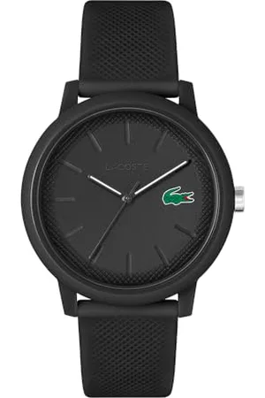 Lacoste Męski Analogowy Zegarek Kwarcowy z Silikonowym Paskiem 201171, Czarny