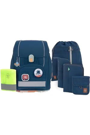LÄSSIG LÄSSIG 7-częściowy zestaw z tornistrem dla dzieci/School Set Boxy Unique navy, , Einheitsgröße, Casual