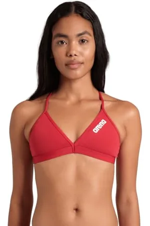 Arena Performance Team Solid damski top bikini do pływania, szybkoschnący strój kąpielowy na arenie MaxFit ECO-FABRIC o maksymalnej odporności na chlor i sól, ochrona UPF 50+ UV, , 58