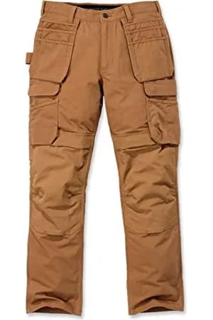Carhartt Męskie wytrzymałe, elastyczne, luźne dopasowanie, spodnie robocze cargo z podwójnym przodem i wieloma kieszeniami, brązowy, 40W / 32L