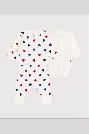 Petit Bateau 3-częściowy zestaw z długim rękawem unisex dla niemowląt, , 6 miesięcy