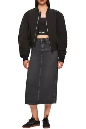 LTB Jeans Nowoczesna damska spódnica maxi Danica w kolorze szarym z mieszanki bawełny - rozmiar XL, , XL
