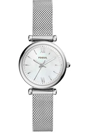 Fossil Carlie Mini Zegarek damski, mechanizm kwarcowy z paskiem ze stali szlachetnej lub skóry
