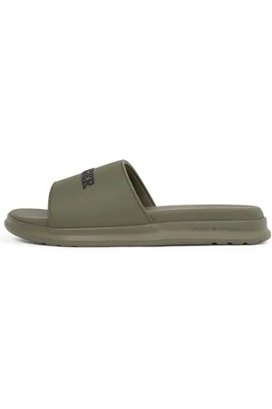 Tommy Hilfiger Męska podwójna gęstość HILFIGER POOL SLIDE, KHAKI (zieleń wojskowa), 40,5 UK, , 45 EU