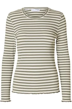 SELECTED Slfanna Ls Crew Neck Tee STR Noos, , S