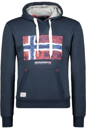 Geographical Norway Gpalm Męska bluza z kapturem z kieszenią kangurka - Bluza z logo sweter z kapturem ciepły długi rękaw - męska wiosna lato jesień zima ( M), , M