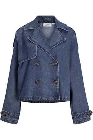 JACK & JONES JACK&JONES JXCARLIE Short LS trencz DNM kurtka damska, średni niebieski denim, M, , M