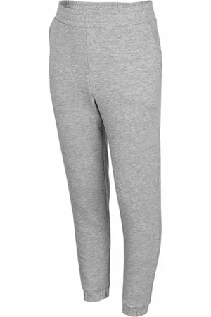 4F Dziewczęce spodnie Jspdd002, szare (Cold Light Grey Melange), 146 cm, , 146 cm
