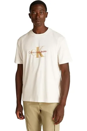 Calvin Klein CK JEANS Męska koszulka MONOLOGO SHIFT J30J327471, biała (Tofu), XS, , XS