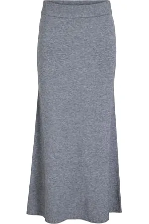 VILA Vililo Ancle Knit Skirt/Pb, , XS
