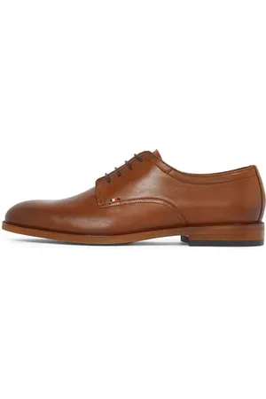Tommy Hilfiger Męskie skórzane buty Hilfiger THUNIT FM0FM05472 Sukienka, Brązowe, 45 EU, , 44 EU