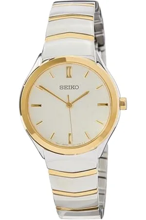 Seiko Damski analogowy japoński zegarek kwarcowy z paskiem ze stali nierdzewnej SUR550P1, Srebrny/złoty, bransoletka