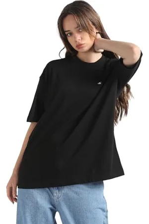 Calvin Klein Jeans Damska koszulka z dzianiny Ck Embro Boyfriend S/S, , M