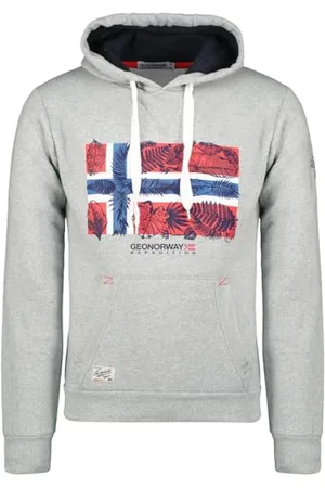 Geographical Norway Gpalm Męska bluza z kapturem z kieszenią kangurka - Bluza z logo sweter z kapturem ciepły długi rękaw - męska wiosna lato jesień zima ( S), , S