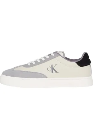Calvin Klein CK JEANS Męskie klasyczne trampki Cupsole Low Mix MG YM0YM01169, białe (kremowy biały/biały formalny szary), 45 EU, , 42.5 EU