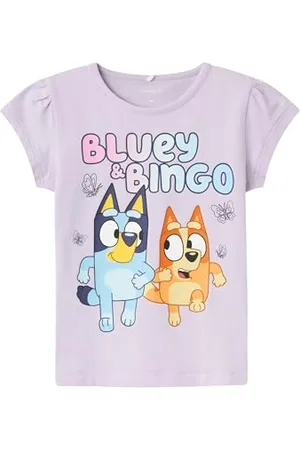 NAME IT Dziewczęca Nmfapmina Bluey Ss Top Sky T-Shirt, , 86