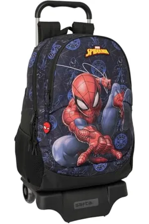 Safta SPIDERMAN ATTACK Plecak szkolny z wózkiem, idealny dla dzieci w różnym wieku, wygodny i wszechstronny, jakość i wytrzymałość, 33 x 15 x 43 cm, , M, Casual