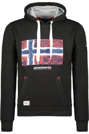 Geographical Norway Gpalm Męska bluza z kapturem z kieszenią kangurka - Bluza z logo sweter z kapturem ciepły długi rękaw - męska wiosna lato jesień zima ( S), , S