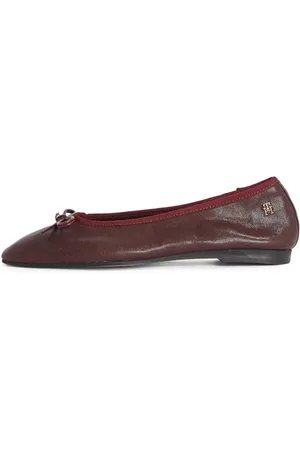 Tommy Hilfiger Damskie baleriny z miękkiej skóry FW0FW08355 buty rekreacyjne, brązowe, 3,5 UK, , 36 EU