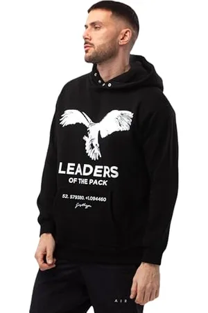 Hype Just męska czarna bluza z kapturem Leaders, , XL