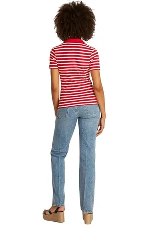Tommy Hilfiger Damska koszulka polo 1985 SLIM PIQUE SS WW0WW43225, czerwona, XS, , XS