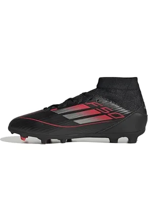 adidas Uniseks - dzieci F50 LEAGUE MID Football boots FG/MG Kids, Core Black/Iron Metallic/Lucid Red, 29 EU
