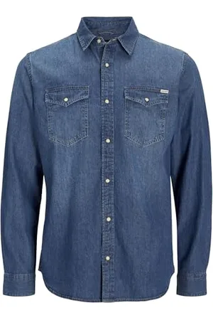 JACK & JONES Męska koszulka jeansowa L/S