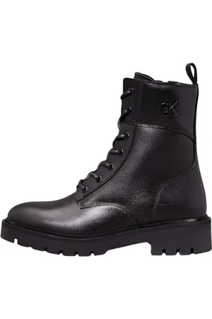 Calvin Klein Damskie buty bojowe MID Zip LTH YW0YW01550, czarne (potrójne czarne), rozmiar 39, , 39 EU