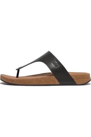 FitFlop IQUSHION Męskie skórzane sandały na palce, czarne, 45 EU, , 44 EU
