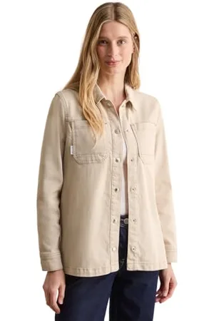 CECIL Damski B212462 Denim Overshirt, Pearl Beige, XS, , XS