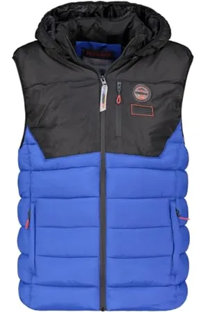 Geographical Norway Vatilo Męska kurtka wiatrówka outdoorowa - Męska kurtka przeciwdeszczowa z długim rękawem - Płaszcz przeciwdeszczowy na wędrówki, wiosna, lato, jesień, zima (niebieski królewski