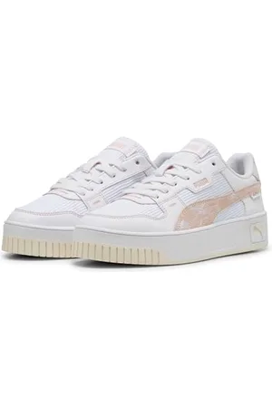 PUMA Damskie trampki Carina Street LUX Crafted Flower, biało-różowy kwarc, 36,5 UK, Biały kwarc różowy, 40 EU