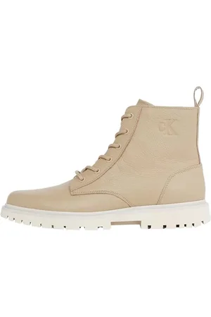 Calvin Klein CK JEANS Męskie buty EVA MID Laceup Tumbled YM0YM01174, beżowe (trawertyn/skorupka jajka), 45 EU, , 42.5 EU