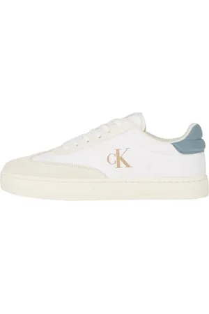 Calvin Klein Męskie klasyczne trampki Cupsole Low Mix MG YM0YM01169, białe (jasny biały/kremowy biały/ołów), 45 EU, , 42.5 EU