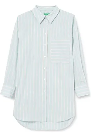 Benetton Koszula 5ohedq033, Jasnozielona Fantazyjna Paski 903, X-Large Damska, , XL
