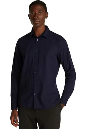 Calvin Klein Jeans Męska koszula slim stretch J30J324614 L/S Shirt, niebieska (Night Sky), S, , S