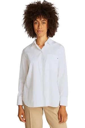 Tommy Hilfiger Damska koszulka ESS POPLIN Easy FIT WW0WW45612 L/S, biała, 42, , 68