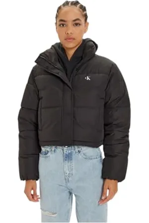 Calvin Klein Jeans Damska kurtka puchowa, MATTE CROPPED ND PUFFER J20J224615, czarna, XL, , XL
