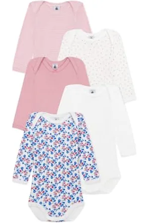 Petit Bateau Body z długim rękawem (zestaw 5 sztuk) dla dziewczynki, , 3 lat