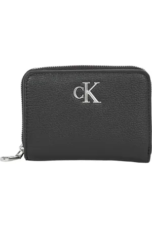 Calvin Klein CK JEANS Damski MINIMAL MONOGRAM MD ZIP AROUND Wallet, Na Black, 0ne Size, , Rozmiar Uniwersalny