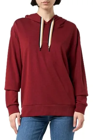 HUGO BOSS Damska bluza z kapturem CP Stripe_Hoodie Loungew_Sweatshirt, ciemnoczerwona 601, S, , S