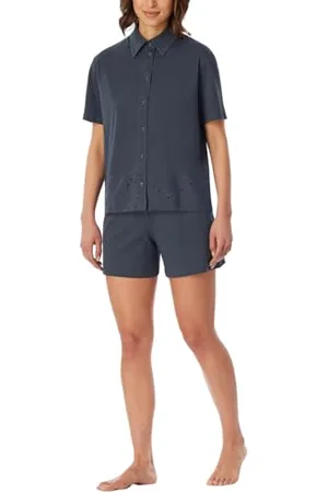 Schiesser Piżama damska krótkie spodnie z krótkim rękawem Casual Nightwear zestaw piżamowy, grafitowy_182537, 38, , 38