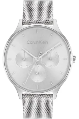 Calvin Klein Multi cyferblat kwarcowy zegarek damski z bransoletką z siatki ze stali nierdzewnej, , bransoletka