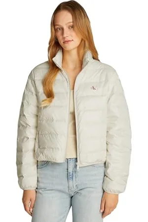 Calvin Klein Jeans Damska kurtka puchowa UL DOWN SHINE PUFFER J20J224698, biała (kość słoniowa), M, , M