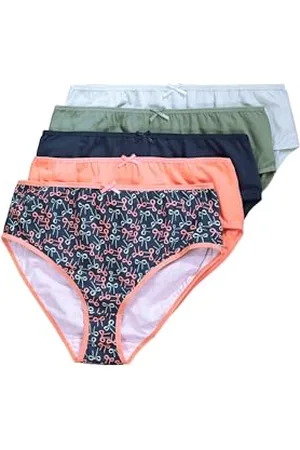 Ulla Popken Damskie duże rozmiary plus size 5 sztuk, slipy midi, Bow Rain, , 50-52