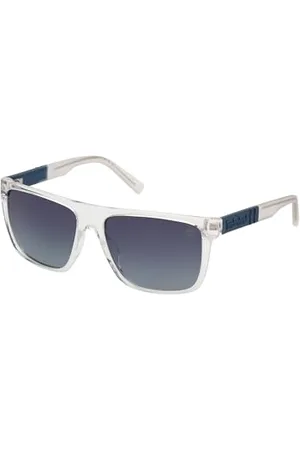 Timberland TB00005 męskie, lekkie okulary przeciwsłoneczne na co dzień, kwadratowy kształt soczewki, etui w zestawie, spolaryzowane soczewki dymne, kryształ, kryształ, jeden rozmiar, , rozmiar