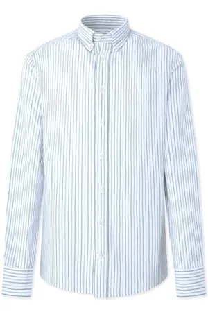 Hackett Męska koszula lniana w paski Mel Cot, , 3XL