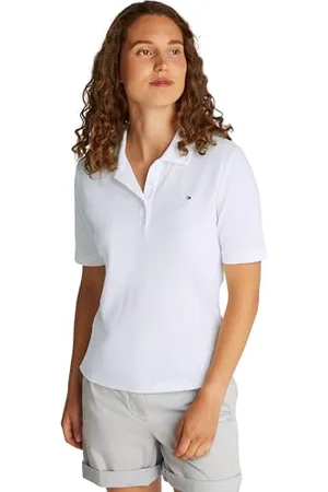 Tommy Hilfiger Damska koszulka polo 1985 REG Pique SS WW0WW43224 S/S Polo, Ecru, 3XL, , 3XL