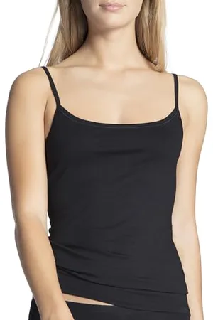 Calida Natural Comfort damski top spaghetti, z wysokiej jakości bawełny, regulowane ramiączka, , 48-50